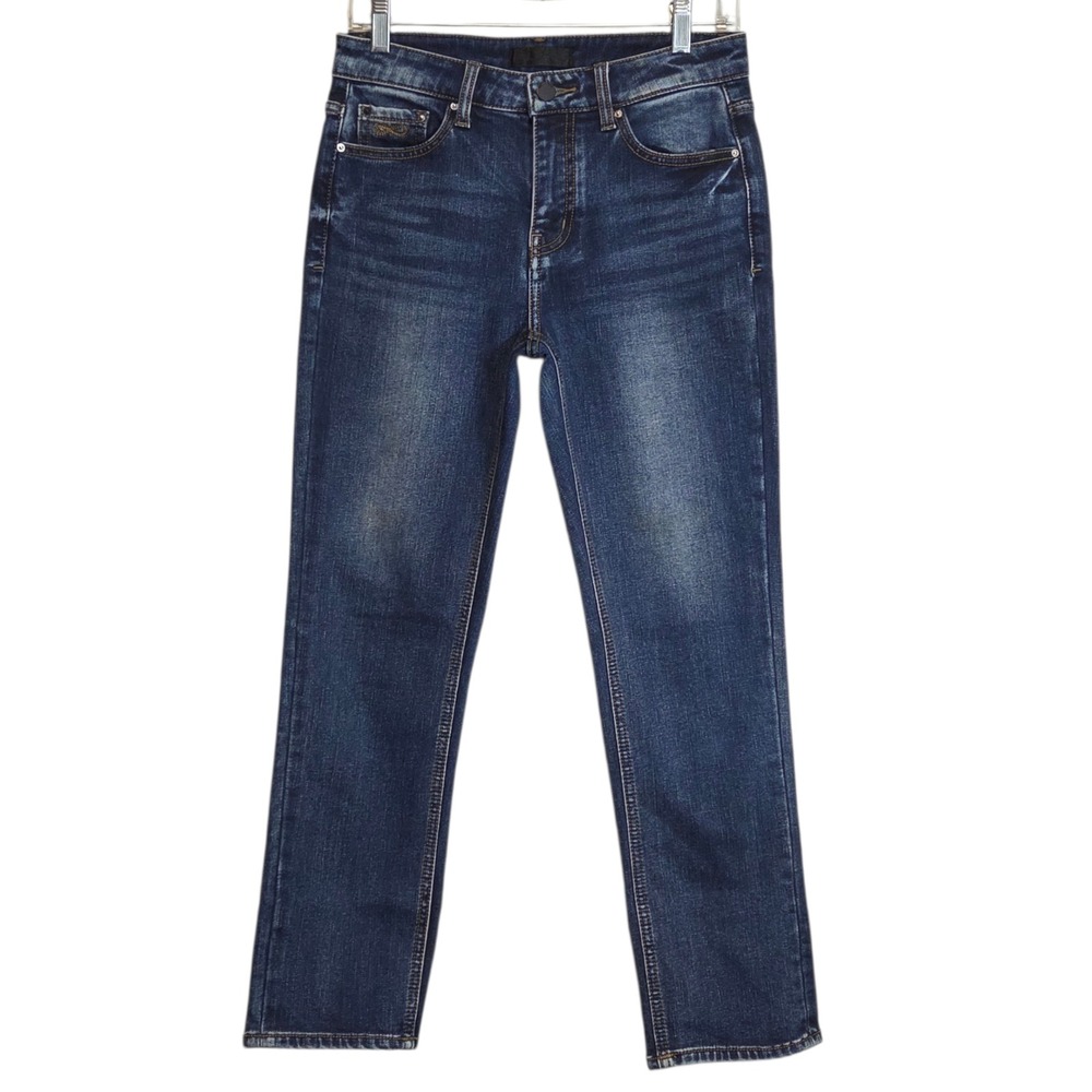 Plac+ Crop‎ Slim Straight Leg Jeans Dark Wash Denim Womens 27 Capsule Luxe